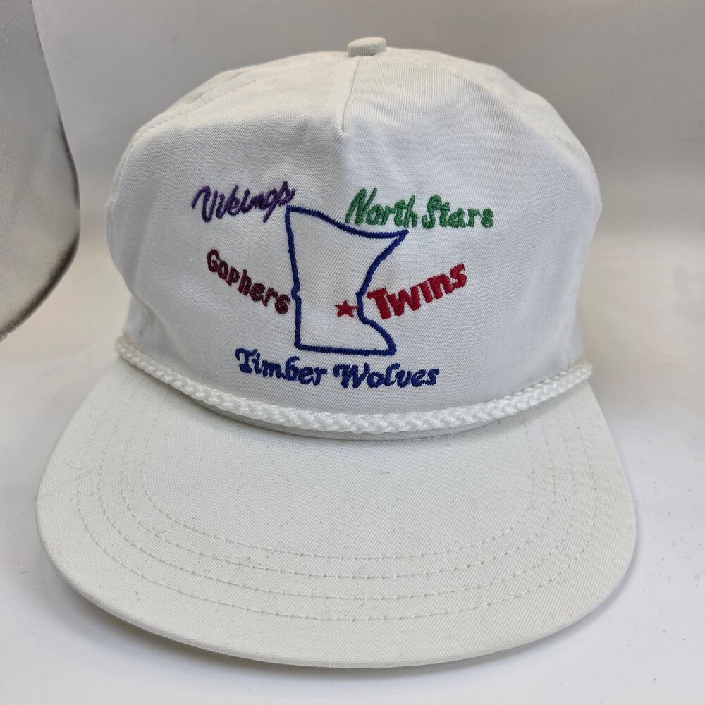 Vintage Minnesota Sports Teams Hat Twins Vikings Gophers Strapback USA Rope